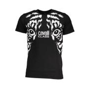 Zwart Bedrukt Logo T-Shirt Cavalli Class , Black , Heren