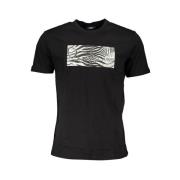 Zwart T-shirt met printlogo Cavalli Class , Black , Heren