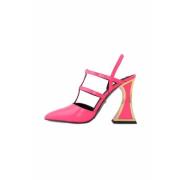 Roze Leren Sandalen met Gouden Accenten Kat Maconie , Pink , Dames