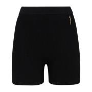 Zwarte Geribbelde Hoge Taille Shorts Jacquemus , Black , Dames