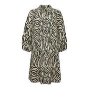 Zebra Print Jurk Eleinapw Dr Part Two , Black , Dames