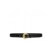 Smalle Slangeneffect Reliëf Riem Versace , Black , Dames