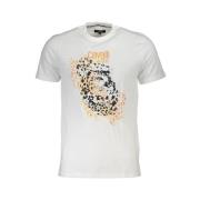 Print Logo Ronde Hals T-shirt Cavalli Class , White , Heren
