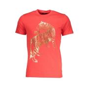 Print Logo Korte Mouw Tee Cavalli Class , Red , Heren