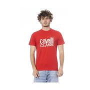 Logo Print Ronde Hals T-Shirt Cavalli Class , Red , Heren