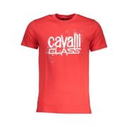 Print Logo Korte Mouw Tee Cavalli Class , Red , Heren