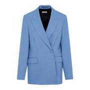 Blauwe Wol Beno Jas Dries Van Noten , Blue , Dames