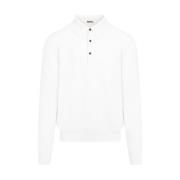 Bianco Gebreide Polo Kiton , White , Heren