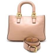 Pre-owned Leather totes Fendi Vintage , Beige , Dames