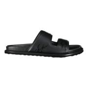 Leren Unisex Sandalen Nieuw Wit Burberry , Black , Heren