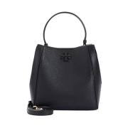 Kleine Bucket Tas in Zwart Tory Burch , Black , Dames