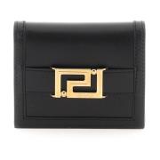 Greca Goddess Leren Portemonnee Versace , Black , Dames