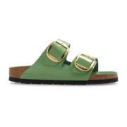 Arizona Big Buckle Slides Birkenstock , Green , Dames