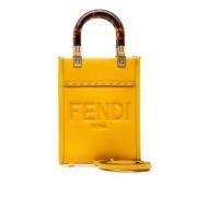 Pre-owned Leather handbags Fendi Vintage , Yellow , Dames