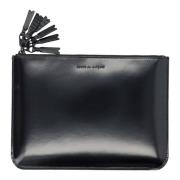 Zwarte Leren Tassel Rondom Rits Handtas Comme des Garçons , Black , Da...