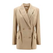 Beige Blazer Peak Lapel Double-Breasted Chloé , Beige , Dames