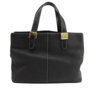 Pre-owned Leather totes Burberry Vintage , Black , Dames