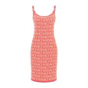 Roze Jurk Mouwloos Ronde Hals Versace , Pink , Dames