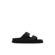 1774 Arizona Raffia Pantoffels Birkenstock , Black , Dames