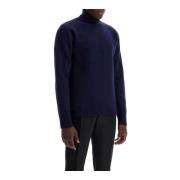 Merino Wool High-Neck Pullover Sweater Jil Sander , Blue , Heren