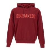 Rode Katoenen Heren Sweatshirt Dsquared2 , Red , Heren