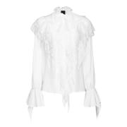 Zijden gerimpeld overhemd Pinko , White , Dames