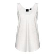 Linnen Vlam Jersey Tanktop Pinko , White , Dames