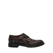 Mocha Calfskin Walton Double Buckle Shoes Lottusse , Brown , Heren