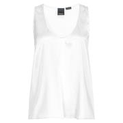 Mouwloze zijden satijnen top Pinko , White , Dames