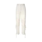 Katoen Elastaan Broek Pinko , White , Dames