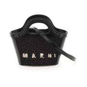 Tropicalia Bucket Bag met leren afwerking Marni , Black , Unisex