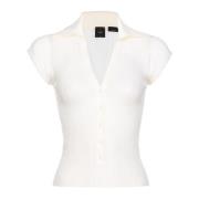 Blauwe Transparante Crepe Polo Pinko , White , Dames