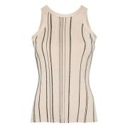 Vlecht Tank Top TotêMe , Beige , Dames