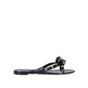 Studded Leather Thong Sandals Valentino Garavani , Black , Dames