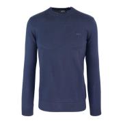 Blauwe Sweater Regular Fit Ronde Hals Geborduurd Logo A.p.c. , Blue , ...