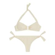 Zee Bikini Set met Zijstrikken Emporio Armani , Beige , Dames