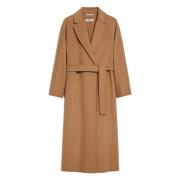 Bruine Wol Kimono Jas met Riem Max Mara , Brown , Dames