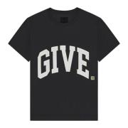 Zwarte Mesh Geborduurde T-shirt Givenchy , Black , Heren
