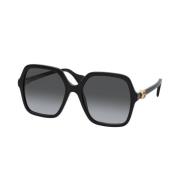 Vierkante Zonnebril Zwart Luxe Mode Gucci , Black , Dames