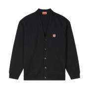 Zwarte Tiger Geborduurde Cardigan Sweater Kenzo , Black , Heren