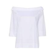 Witte Poplin Off-Shoulder Blouse D.Exterior , White , Dames