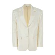 Ivory Cotton Blend Blazer Magda Butrym , White , Dames