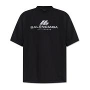 T-shirt met bedrukt logo Balenciaga , Black , Heren