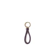 Luxe Donkerpaarse Leren Sleutelhangers Bottega Veneta , Purple , Dames