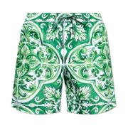 Zwembroek met 'Majolica' print Dolce & Gabbana , Green , Heren