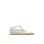 Leren ballerina's Jil Sander , Beige , Dames