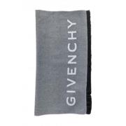 Bicolor Logo Franje Sjaal Givenchy , Black , Dames