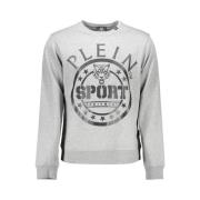 Grijze Katoenen Trui met Print Plein Sport , Gray , Heren