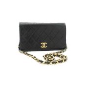 Pre-owned Leather chanel-bags Chanel Vintage , Black , Dames