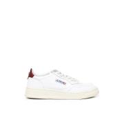 Witte Leren Sneakers met Geperforeerde Tip Autry , White , Heren